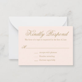 Tarjeta Pequeña RSVP de Mini Boda Formal Rosada de Rubor tradicion