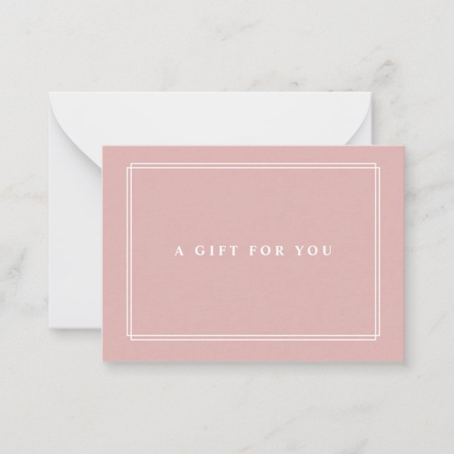 Tarjeta Pequeña Rubor de moda | Elegante certificado de regalo ros (Anverso)