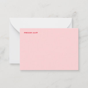 Tarjeta Pequeña Rubor de nombre completo rojo Rosa