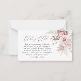 Tarjeta Pequeña Rubor Ivory Floral Boda desea lo mejor
