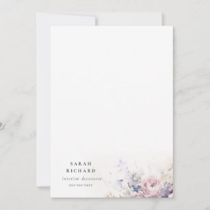 Tarjeta Pequeña Rubor Lilac Watercolor Rosa Floral Bunch Business