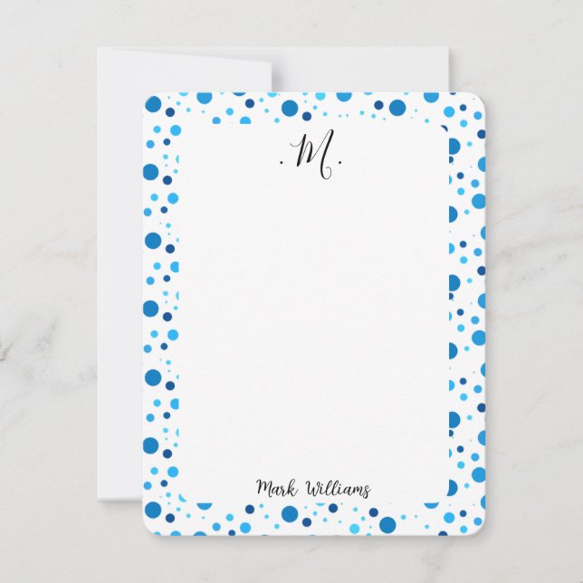 Tarjeta Pequeña Rubor moderno y azul marino (Anverso)