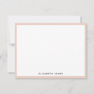 Tarjeta Pequeña Rubor Pink White Simple Clásico Minimalista
