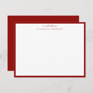 Tarjeta Pequeña Ruby Red 'A Note From' Classic Border Note Card