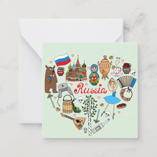 Tarjeta Pequeña Rusia temática (Anverso)