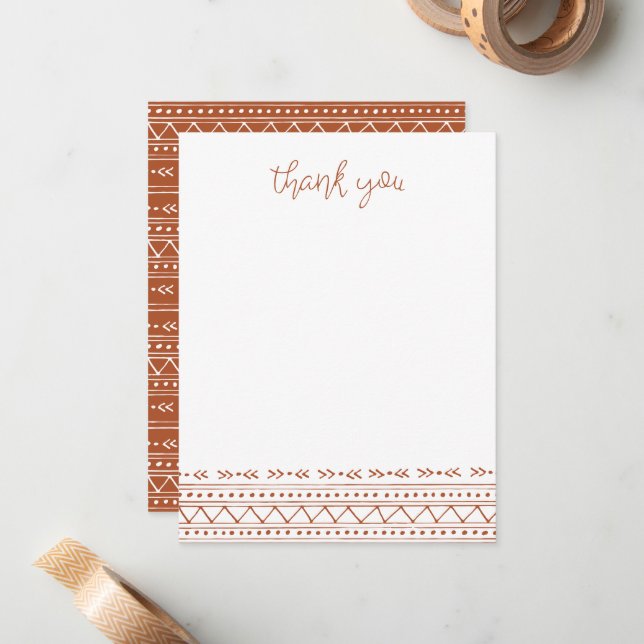 Tarjeta Pequeña Rust Modern Boho Gracias (Anverso/Reverso In Situ)