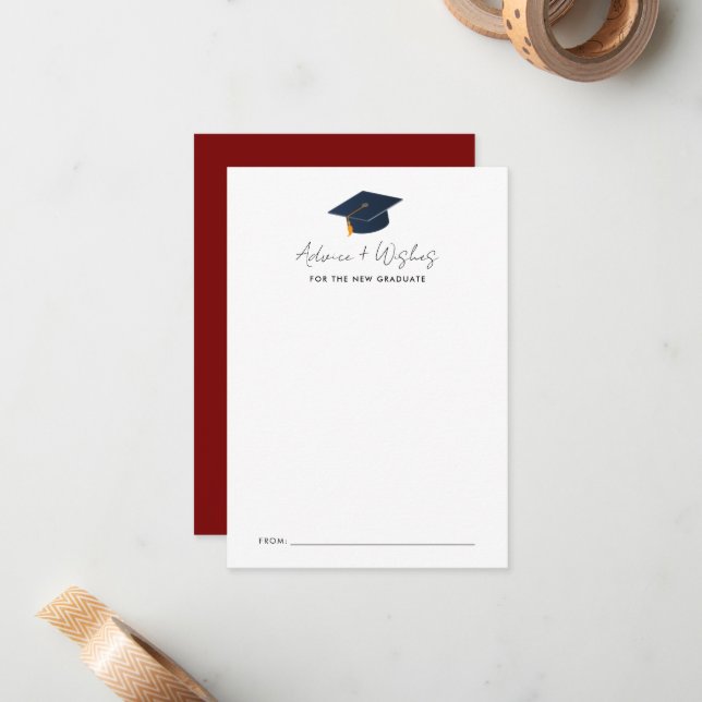 Tarjeta Pequeña Sabiduría Tipográfica Graduada Simple (Anverso/Reverso In Situ)
