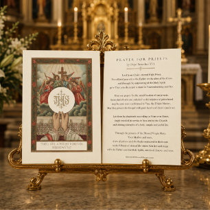 Tarjeta Pequeña Sacerdote Eucarístico Tradicional Para Siempre Cat