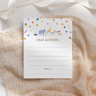 Tarjeta Pequeña Safari 1er cumpleaños Fiesta Cápsula de tiempo