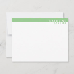 Tarjeta Pequeña Sage Green Band Simple Girly Custom Name