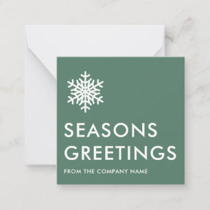 Tarjeta Pequeña Sage Green Corporate Business Seasons Greetings