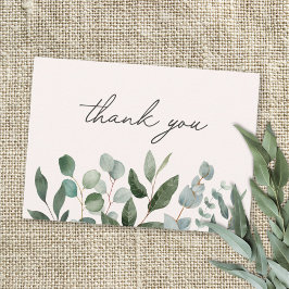 Tarjeta Pequeña Sage Green Eucalyptus Greeneraves Leaves Gracias