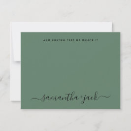 Tarjeta Pequeña Sage Greenery Stylish Script Elegant Minimalist