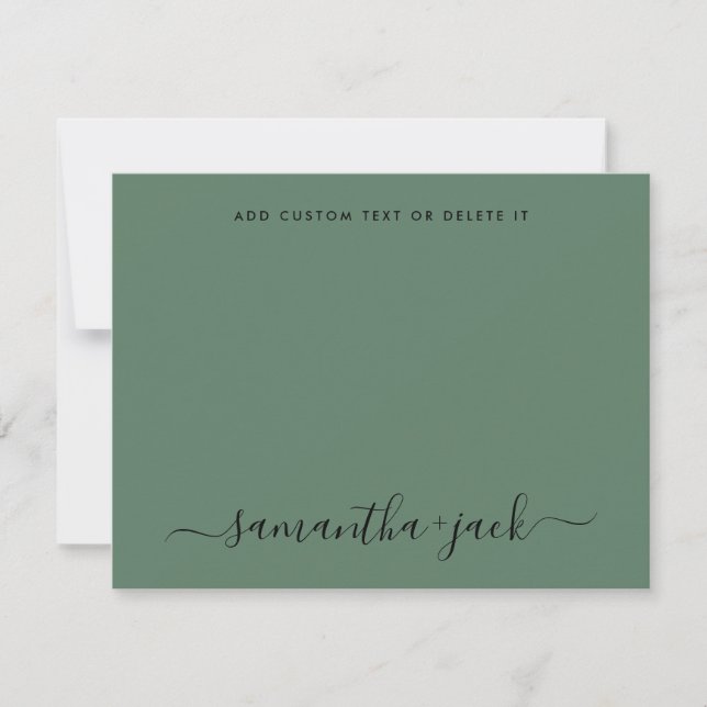 Tarjeta Pequeña Sage Greenery Stylish Script Elegant Minimalist (Anverso)