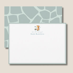 Tarjeta Pequeña Sage Suave Piel de Jirafa Gris Guardería para Bebé