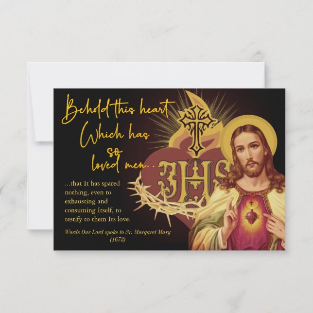 Tarjeta Pequeña Sagrado Corazón de Jesús Religiosa Divina Miserico (Anverso)