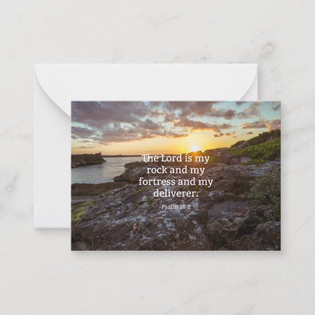 Tarjeta Pequeña Salmo 18:2, versículo de las Escrituras (Anverso)