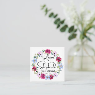 Tarjeta Pequeña Salmo 23:1 El Señor es mi Biblia Floral Pastora