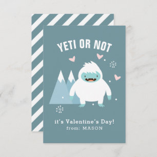 Tarjeta Pequeña Salón de clases Valentine "Yeti o no"