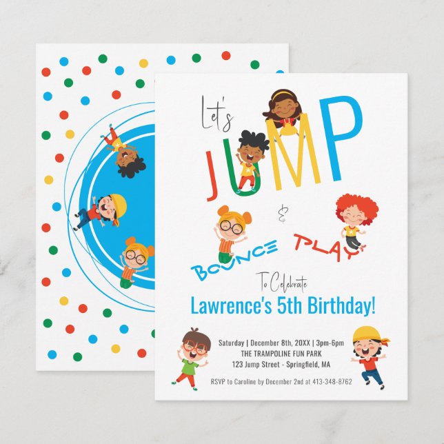 Tarjeta Pequeña Salto presupuestal Reacción rápida Trampoline Park (Anverso / Reverso)