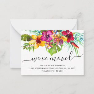 Tarjeta Pequeña Saltos tropicales presupuestales nos hemos mudado