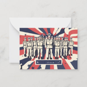 Tarjeta Pequeña "Saludo al servicio: Feliz Día de las Fuerzas Arma