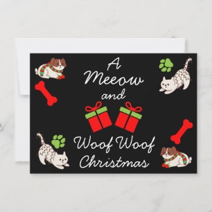 Tarjeta Pequeña Saludo de Navidades estacionales de animales de co
