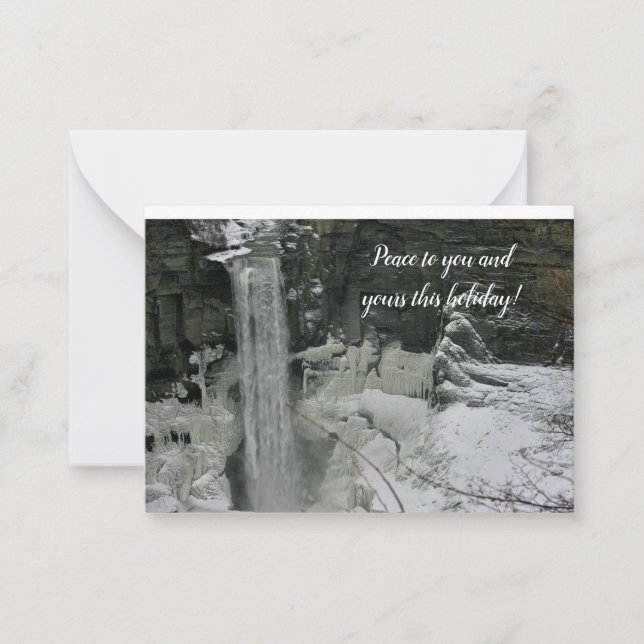 Tarjeta Pequeña Saludo de vacaciones - Taughannock Falls (Anverso)