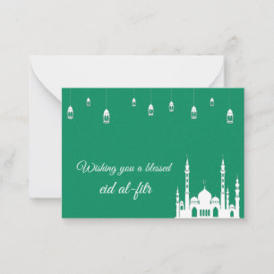 Tarjeta Pequeña Saludo verde a Ramadán