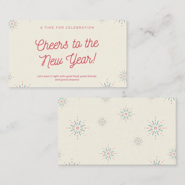 Tarjeta Pequeña Saludos al Año Nuevo (Anverso / Reverso)