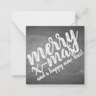 Tarjeta Pequeña Saludos de Navidad en la Pizarra de Tiza