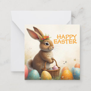 Tarjeta Pequeña Saludos de primavera del conejo de Pascua