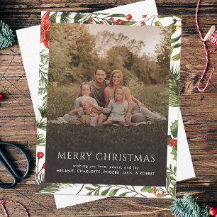 Tarjeta Pequeña Saludos fotográficos familiares de los navidades d