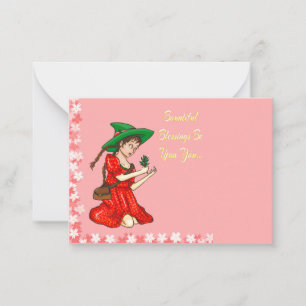 Tarjeta Pequeña Saludos Paganos de Primavera