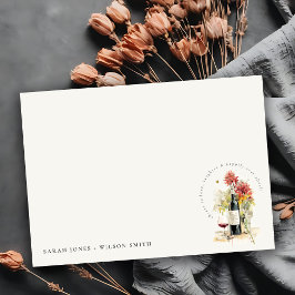 Tarjeta Pequeña Saludos para amar al Boda floral rojo amarillo del