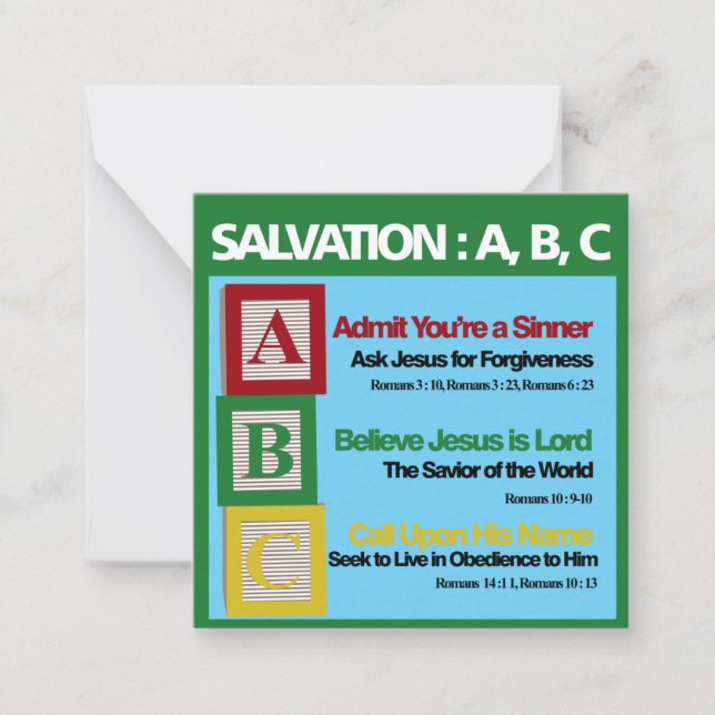 Tarjeta Pequeña Salvación ABC (Anverso)