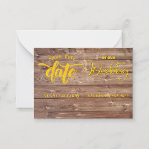 Tarjeta Pequeña Salvar la fecha inspirada en el bosque: un diseño