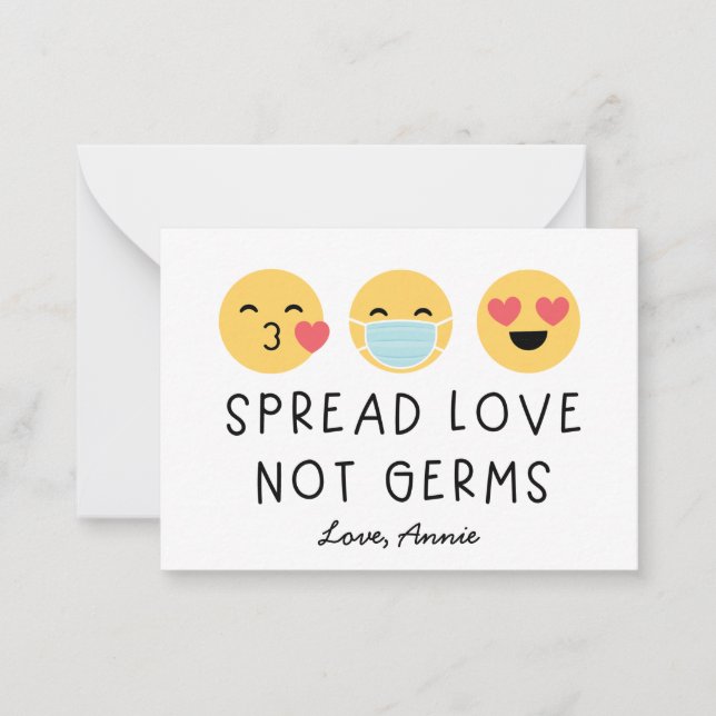 Tarjeta Pequeña San Valentín de clase de emoji - Amarillo (Anverso)