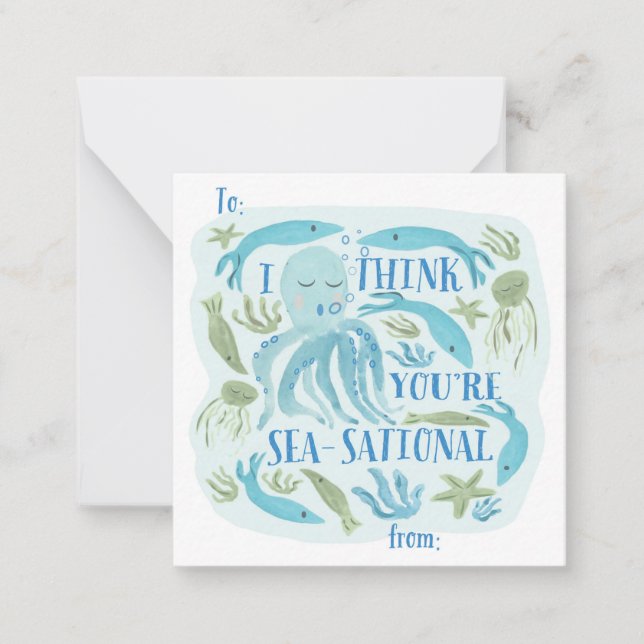 Tarjeta Pequeña San Valentín de clase marinero (Anverso)