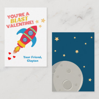 Tarjeta Pequeña San Valentín de clase Rocket Space