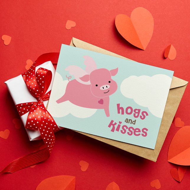 Tarjeta Pequeña San Valentín de Hogs y Kisses (Subido por el creador)