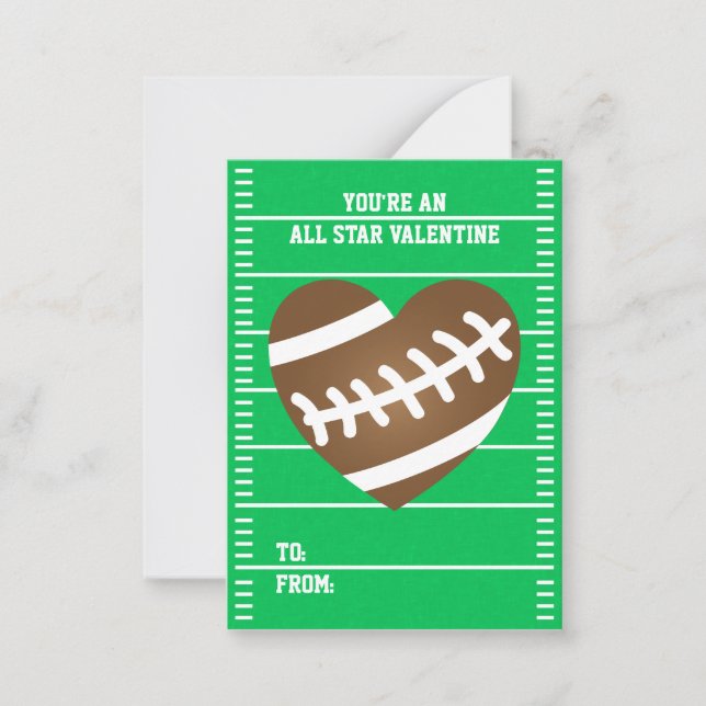 Tarjeta Pequeña San Valentín de la escuela de deportes de fútbol i (Anverso)