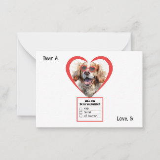 Tarjeta Pequeña San Valentín de perro Clumber Spaniel personalizab