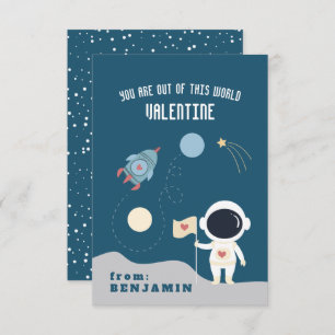 Tarjeta Pequeña San Valentín espacial