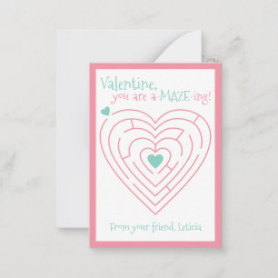 Tarjeta Pequeña San Valentín Laberíntico San Valentín de Laberin