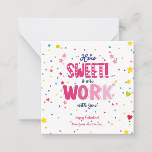 Tarjeta Pequeña San Valentín: Qué dulce es trabajar contigo