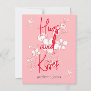 Tarjeta Pequeña San Valentín rosa simple y elegante, dulce para am