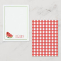 Sandía de Verano y Cuadros de Gingham Rojo