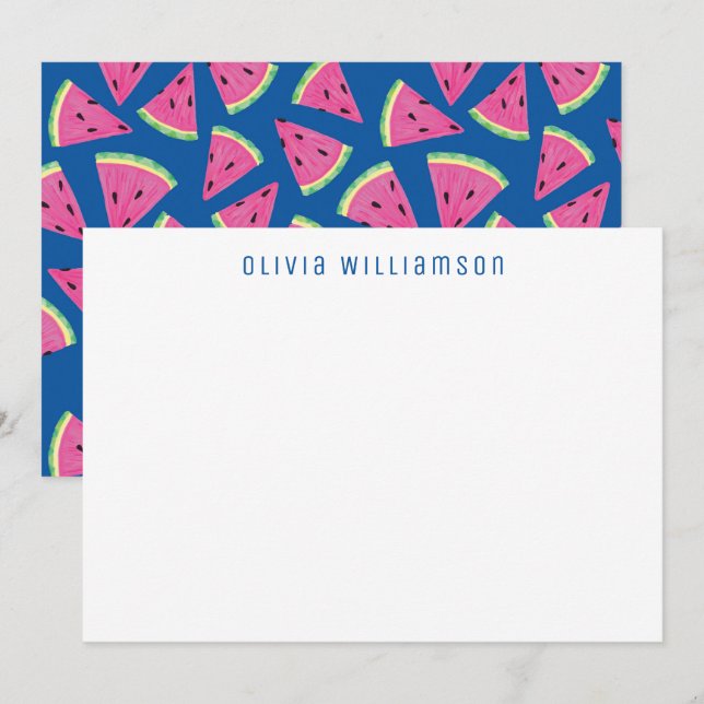 Tarjeta Pequeña Sandía Fruta Tropical (Anverso / Reverso)