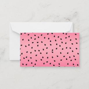 Tarjeta Pequeña Sandía Semillas Negras Vibraciones de Verano Rosa